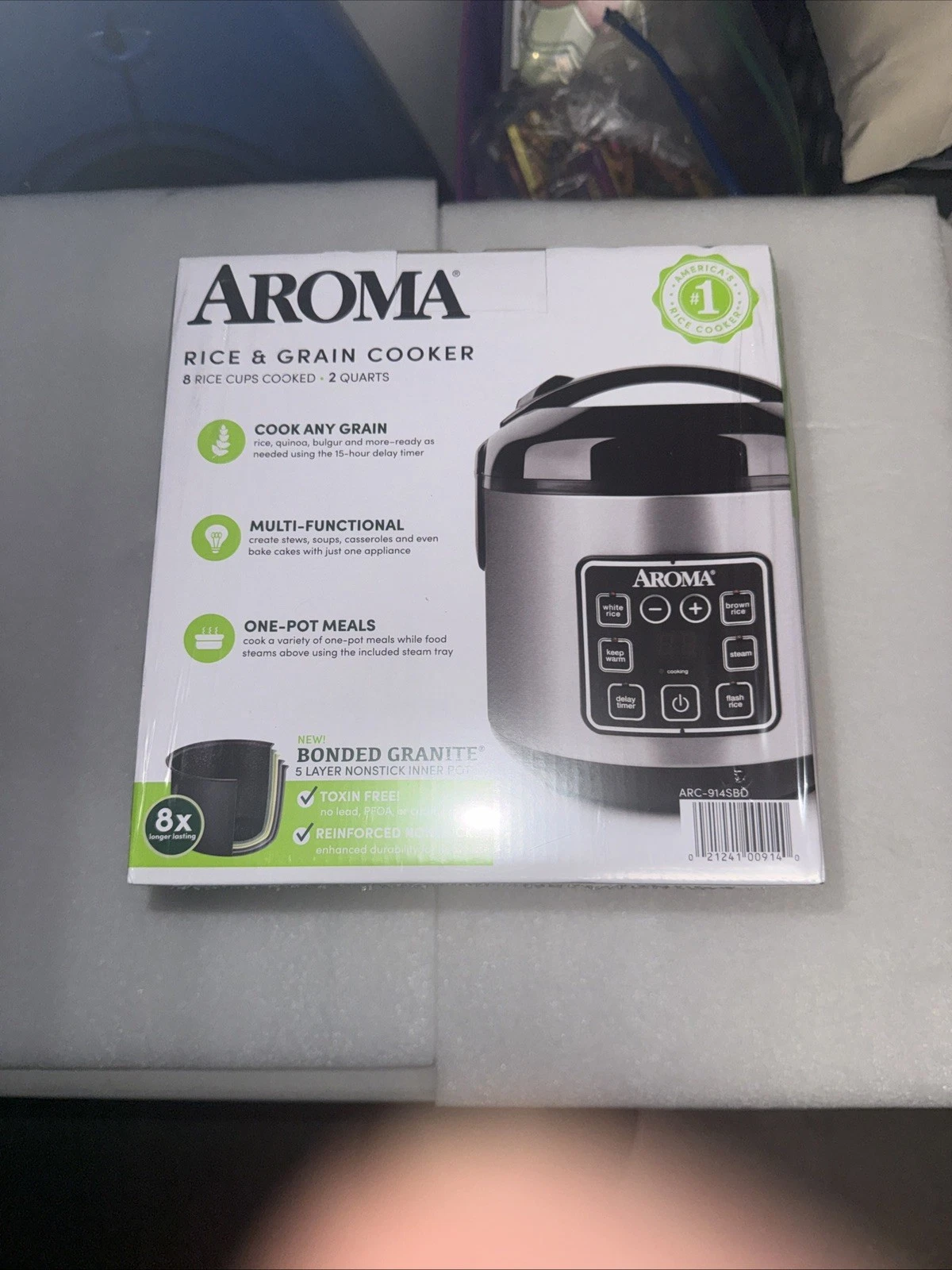 Aroma 8‑Cup Rice & Grain Cooker - Steam Tray Granite Nonstick Multi‑Function-NEW
Opens in a new wind