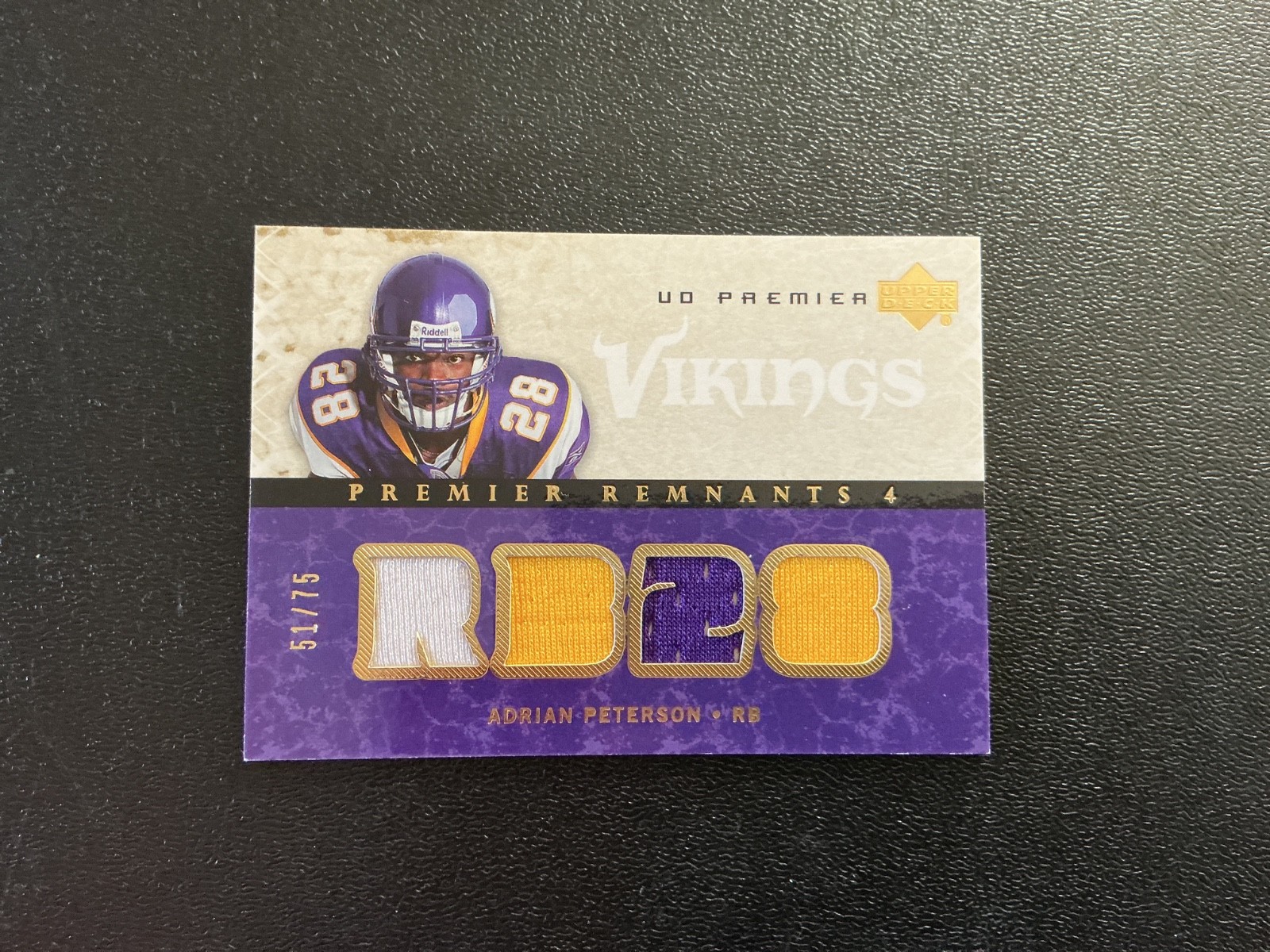 Adrian Peterson Upper Deck Premier Remnants Quad #PR4AP Base