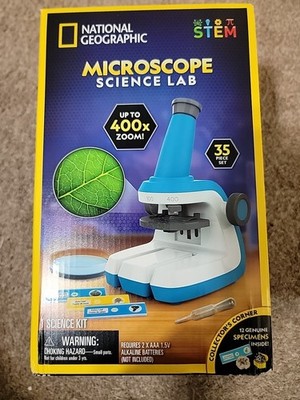 National Geographic Microscope Science Lab NIB STEM 35 Pc 400x Zoom Specimens