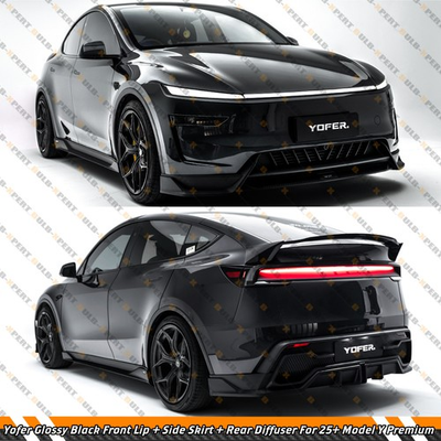 #ad #ad For 25 26 Tesla Model Y Yofer Gloss Black Front Lip Side Skirt Rear Diffuser $669.99