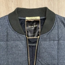 Scotch & Soda Men's Luxury Garment Classic Quilted Jacket Gray Black Sz L