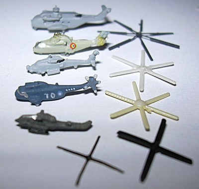 Konvolut...5 Hubschrauber...Maßstab 1:1250...mit Rotorblättern