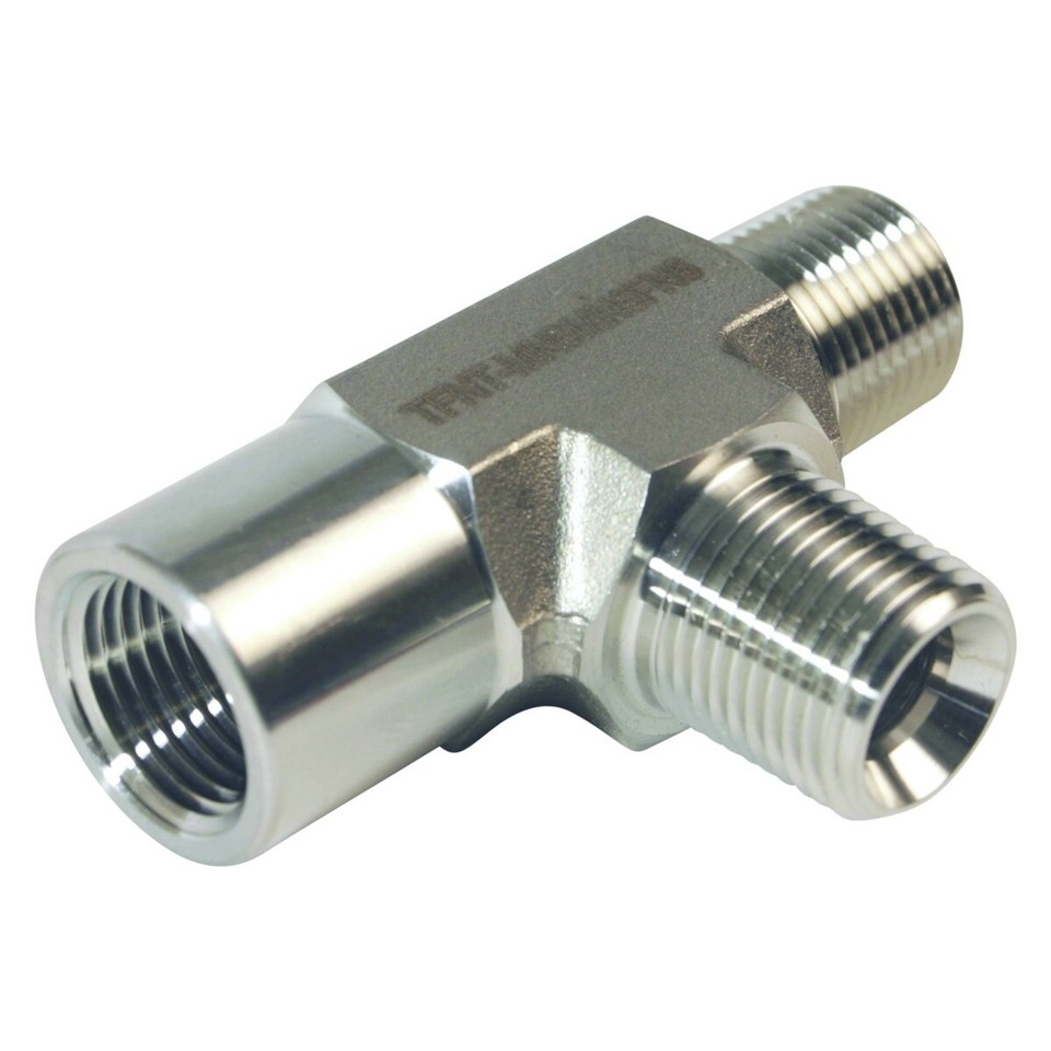 Threaded NPT Tee | MNPT 3/8 in. x MNPT 3/8 in. x FNPT 3/8 in. - SS316 ...