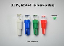 T5 W2x4.6d LED Tachobeleuchtung Innenraum Cockpit Rot Weiß Blau Grün KFZ