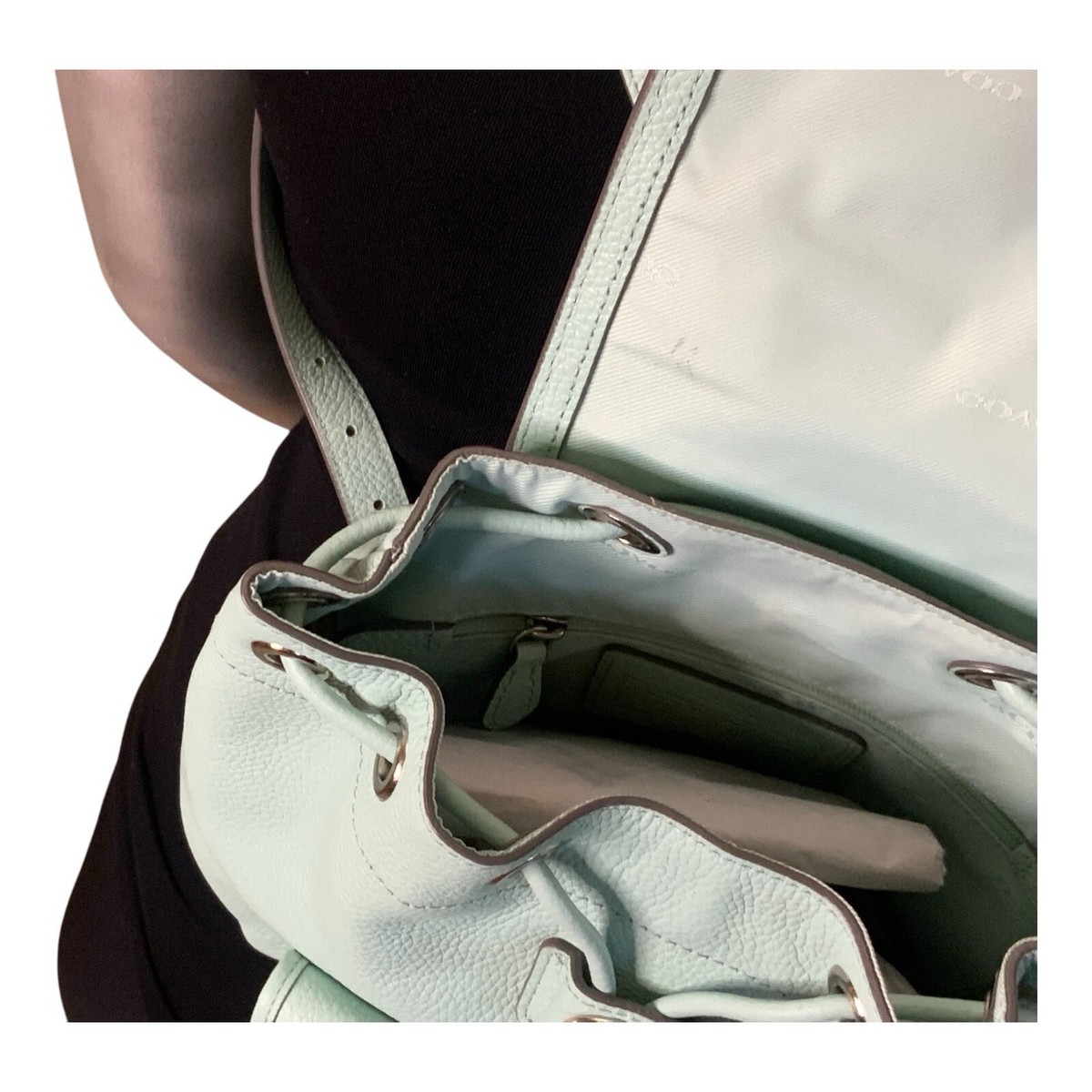 ◎vintage◎ COACH Mini リュック Green Coach NWOT Mini Mint Green Pebble Leather Backpack Bag | eBay