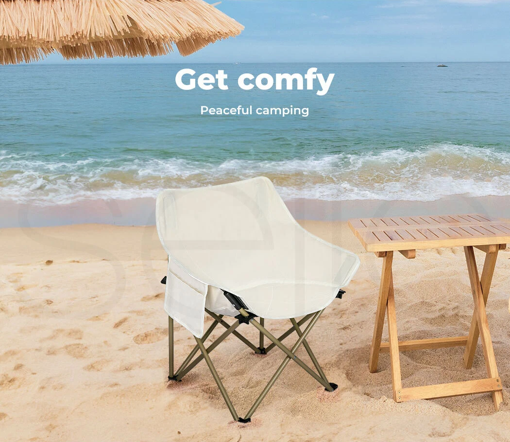 Levede Folding Camping Moon Chair Lightweight Outdoor Chairs