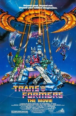 1986 Hasbro Transformers The Movie Poster 11X17 Animated Optimus Prime 🤖🍿