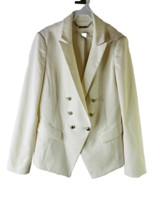 White House Black Market Womens 10 Double Breast White Blazer