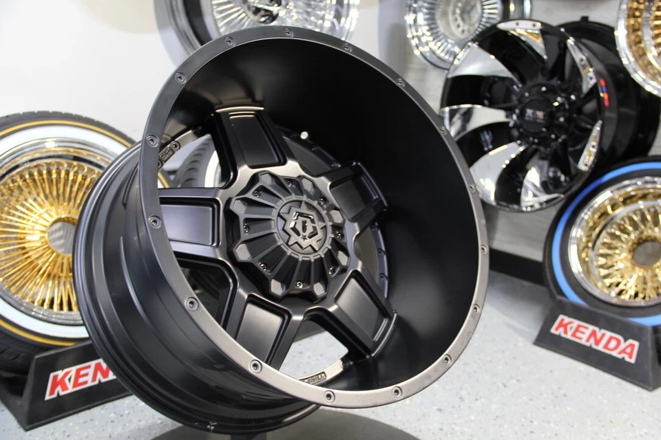 New Set (4) TIS 20x12" 8x6.5 8x165.1 SATIN Black Wheels GMC CHEVY DODGE FORD - Image 4 of 4