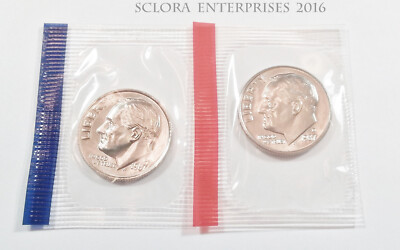 1987 P & D Roosevelt Dime Set (2 Coins) *MINT CELLO* *FREE SHIPPING*