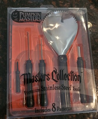 Pumpkin Masters Stainless Steel Tools Carving Kit Patterns Halloween 