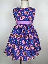 Vestito Carino Disney Principessa Sofia NUOVO Fatto a Mano Personalizzato Taglia 2T-14 Anni