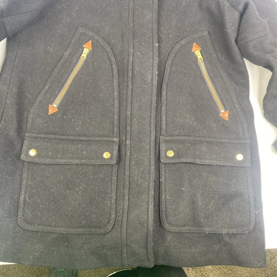 J. Abrigo Crew Italian Stadium Cloth de Nello Gori negro 80 % lana guisante talla 14 cálido Foto 2 de 4