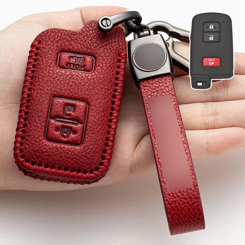For Toyota Highlander Camry Corolla Avalon Genuine Leather Car Key Case Cover - Foto 13 di 14