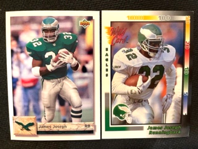 NFL - James Joseph 1992 Upper Deck & 1992 Wild Card Football