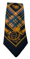 Vintage Erredieci Special For Petronio Bergamo Neck Tie Fox Horn Plaid