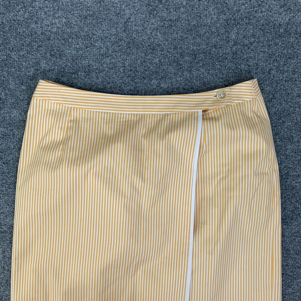 Falda Brooks Brothers Mujer 6 Multi Rayas Botón Envolvente Forrada Tejida Italia Mini Foto 3 de 4