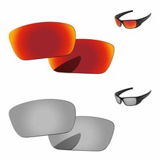 Lenslog Silver Fire Polarized Replacement Lenses For-Oakley Fuel Cell OO9096