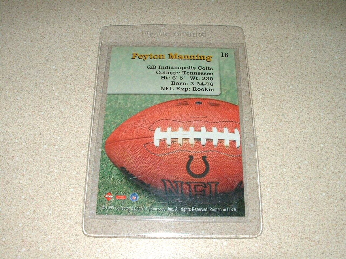 1998 COLLECTORS EDGE PEYTON MANNING SUCCESSORS FOIL ROOKIE CARD