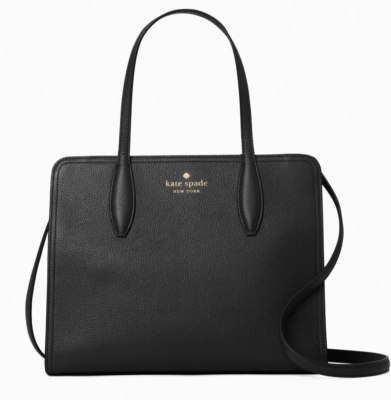New Kate Spade Rowe Medium Top Zip Satchel in Pebble Leather Black
