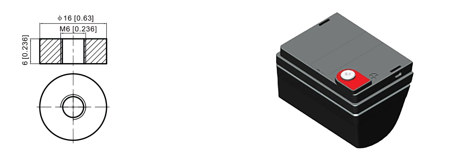 Yuasa battery terminal layout and battery dimensions diagram