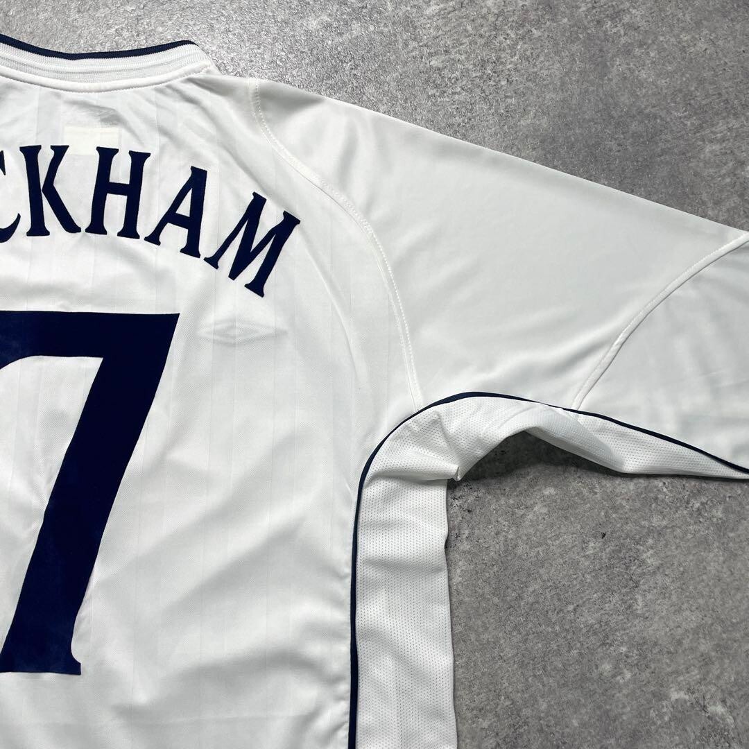 【正規品 01-03 England Home L/S Beckham #7】 2001/03 Beckham #7 England Vintage Umbro Home L/S Greece
