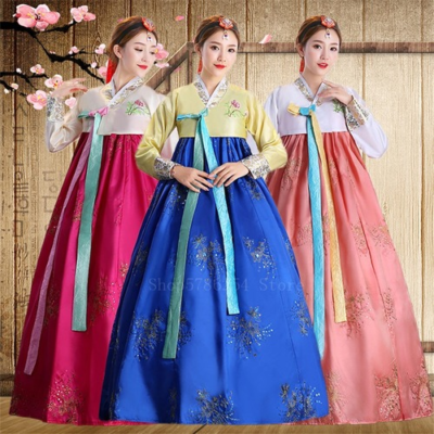 Women Traditional Korean Hanbok Dress Retro Princess Court Dance