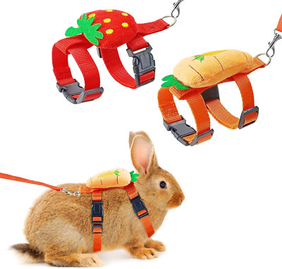 Bunny Harness and Leash for Rabbits,2 Pack Adjustable Bunny Harness ...