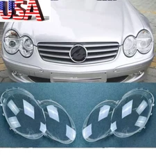 FOR Benz W230 SL500 SL600 SL55 2003-2008 A Set Front Headlight Lens Cover US
