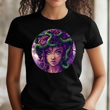 Frauen T-Shirt Medusa Pixel Art Motiv Baumwolle Größe S bis 3XL