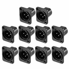 XLR Male Jack Panel Mount Microphone Connector Adapter Converter 10Pcs YL3064