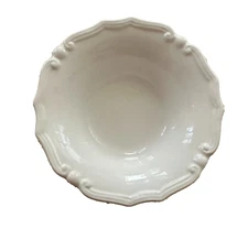Effetti d' Arte Off-White Scroll Trim Bowl Handmade in Italy 6" W x 2" H