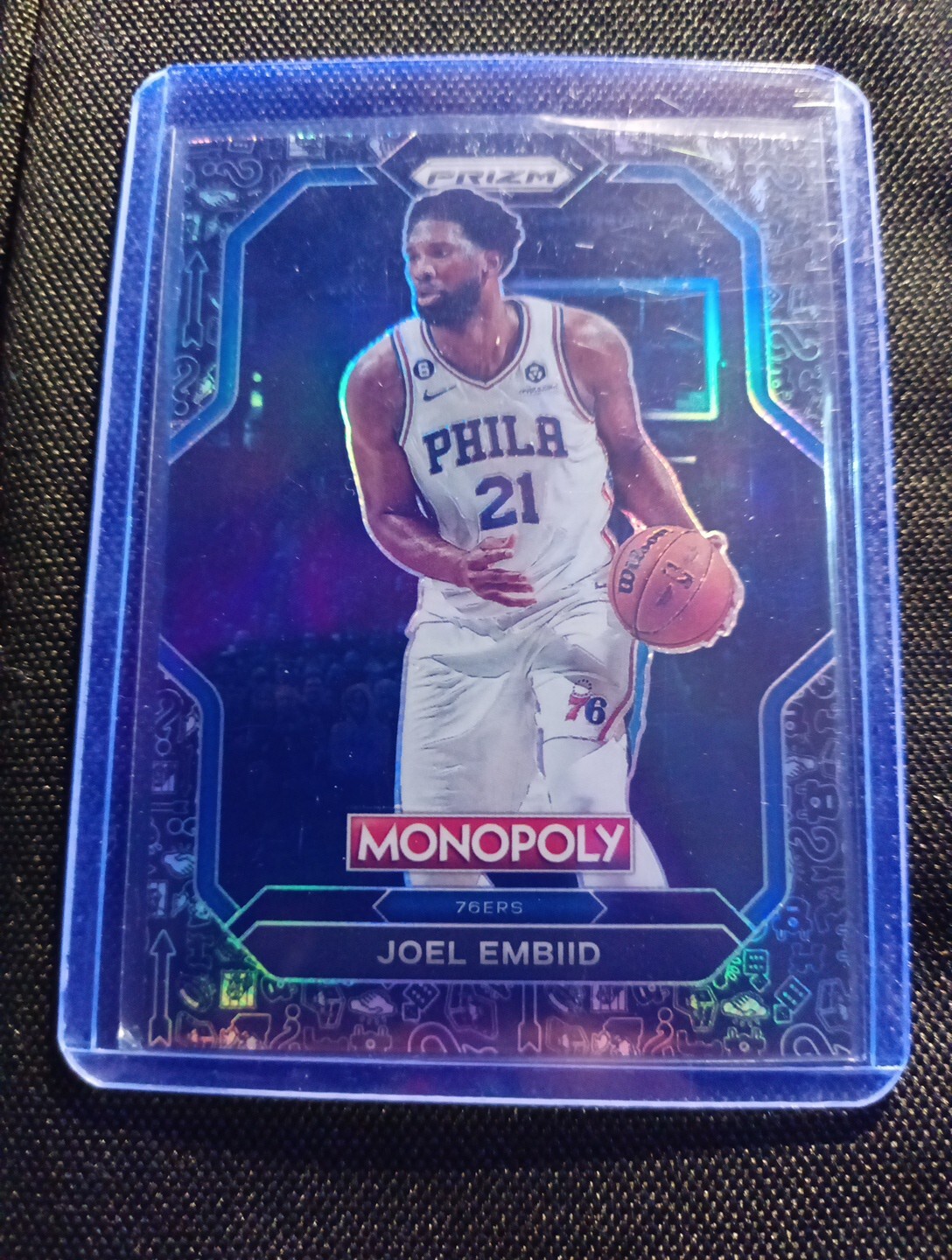 2022-23 Panini Prizm NBA Monopoly Black Icons Joel Embiid #67 76ers MVP SP