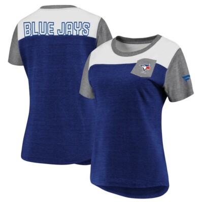 Toronto Blue Jays Women's Fanatics Heathered Royal Gray Iconic Tri Blend T-Shirt