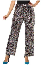 Antthony Women's Sequin Pull-On Straight Leg Pant Multi