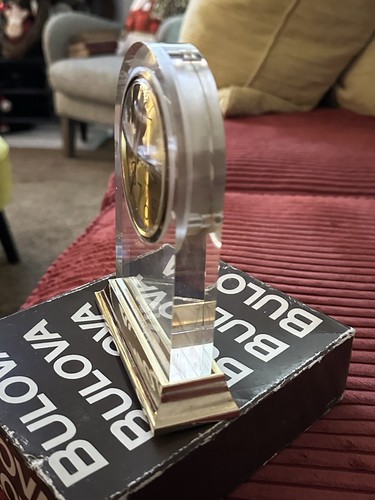 VINTAGE BULOVA QUARTZ DESK MANTLE CLOCK New In Box - Picture 8 of 17