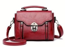 Handbag Purse Red Pocket Small Zipper Crossbody Handle NEW 