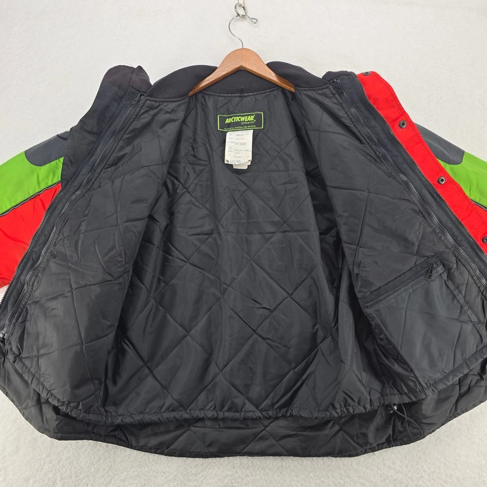 Abrigo Chaqueta De Colección Gato Ártico Moto de Nieve Ropa Ártica Para Hombres Grande Cremallera Rojo Verde Foto 3 de 4