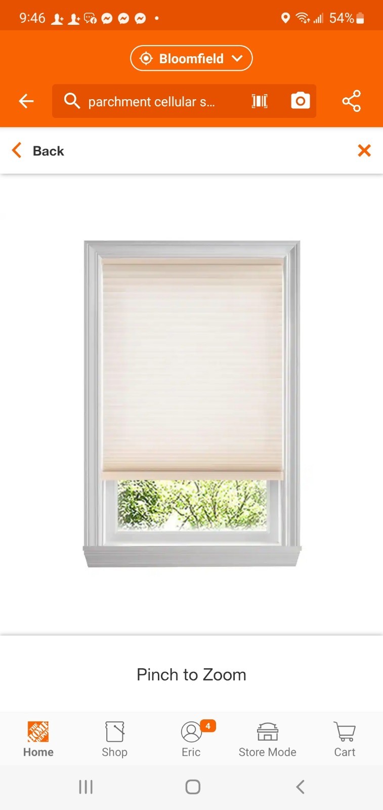 23" X 48" Home Decorators Parchment Light Filtering Cordless
