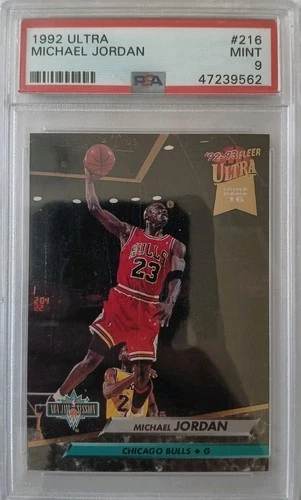 1992-93 Fleer Ultra #216 Michael Jordan PSA 9 Graded Basketball Card Jam Session