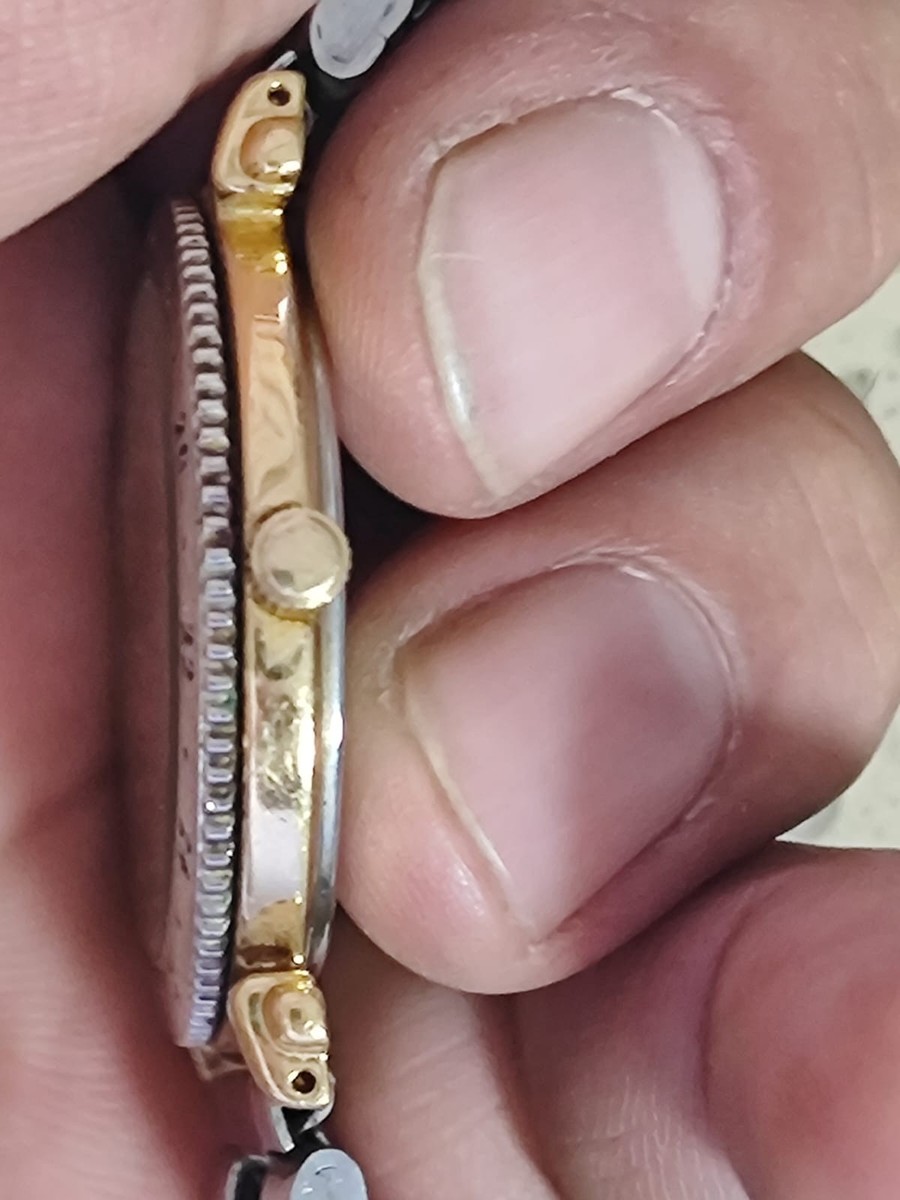 Vintage Pulsar Men's Watch Gold Tone Black Leather V722-7000 Water