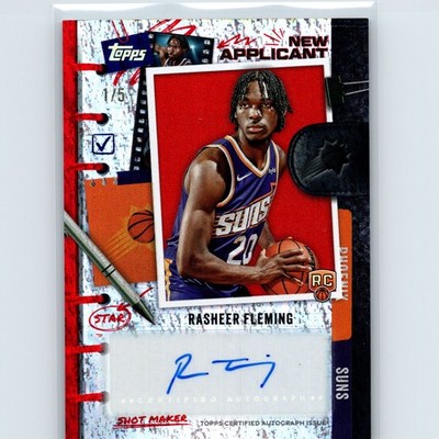 2025-26 Topps Rasheer Fleming #NA-RF New Applicants Auto Red Holo #/5 Suns