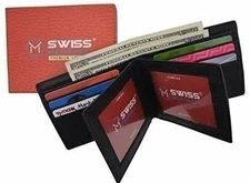 Swiss Marshall RFID Wallets for Men – Premium Quality Men’s Leather Wallet – Bla