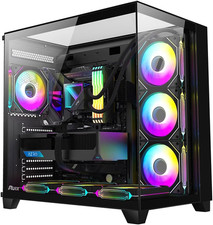OV403 ATX Mid-Tower PC Case, Pre-Installed 4 X 120Mm Prism ARGB PWM Fans and Gra