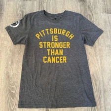 Steel City Is Strong Than Cancer - Lemieux Foundation Gray T Shirt Men Medium