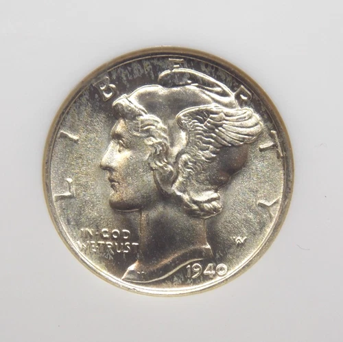 1940 "P" Mercury SILVER Dime 10c NGC MS66 FB #002 *FULL BANDS* Gem BU ECC&C, Inc