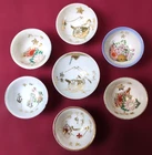 WW2 II Japanese Army Military Pottery Sakazuki Sake Cup 7Set Discoloration Chips
