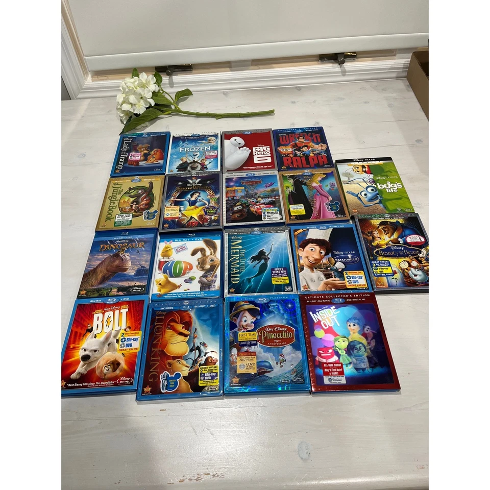 Disney Pixar Blu-Ray DVD Movies Lot of 18 Beauty Beast Frozen Lion King + - Image 2 of 4