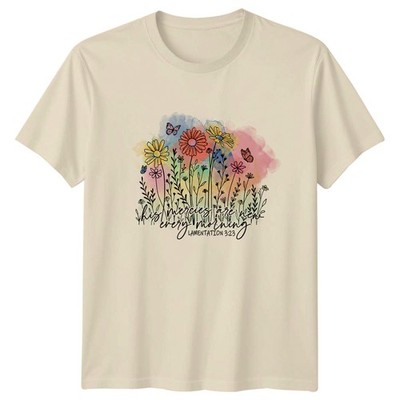 Seine Barmherzigkeiten sind jeden Morgen neu Damen T-Shirt Blumen christlicher Glaube