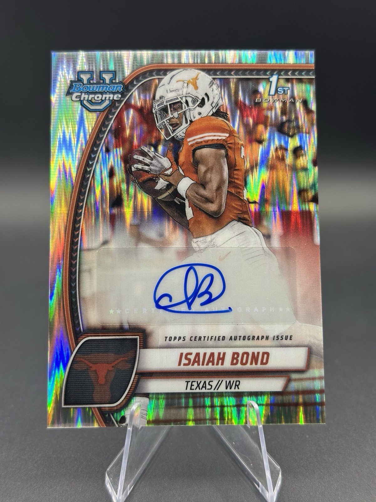 Isaiah Bond 2024 Bowman Chrome University #PA-IBO Stealth AUTO Refractor RC RARE